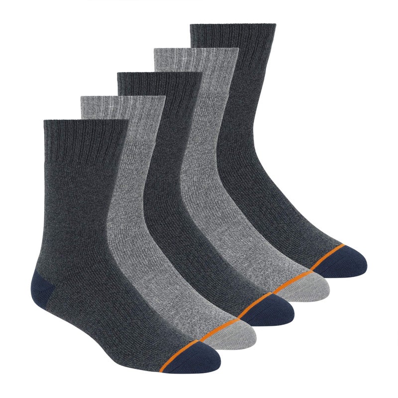 Weatherproof mens 5 Pack Thermal Crew Socks, Medium Grey, 13-Oct US - Image 1